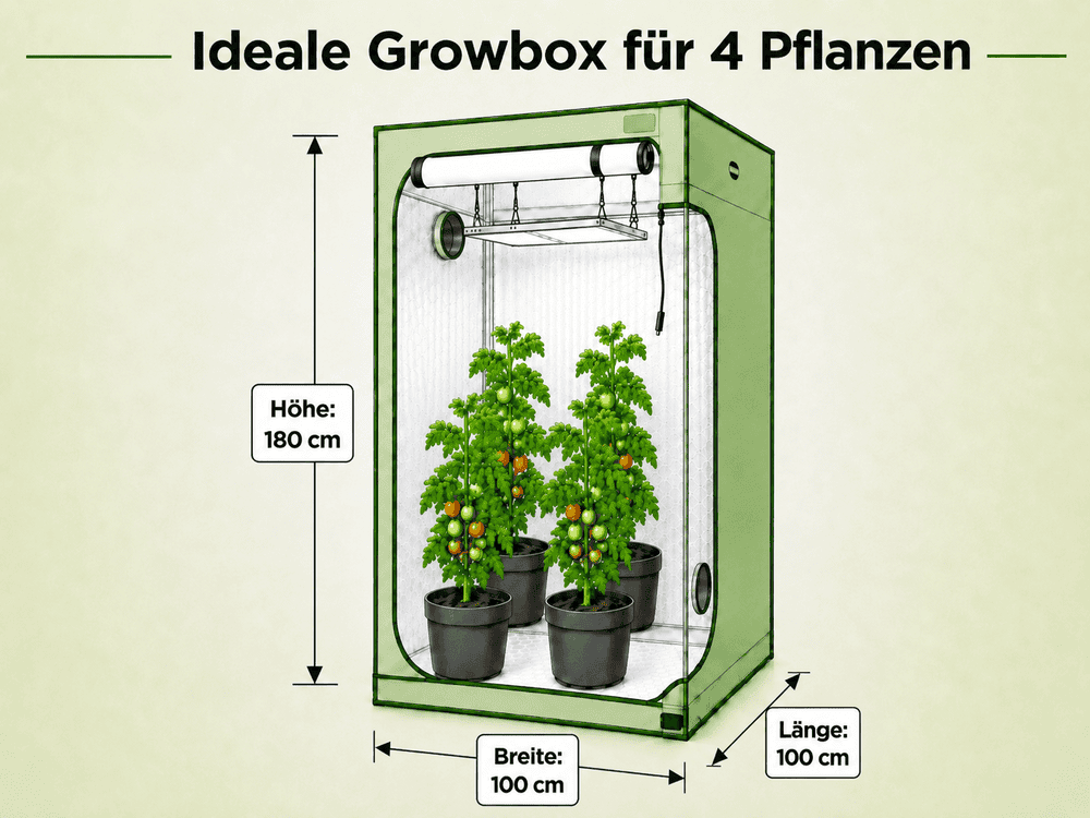 Growbox für 4 Pflanzen 