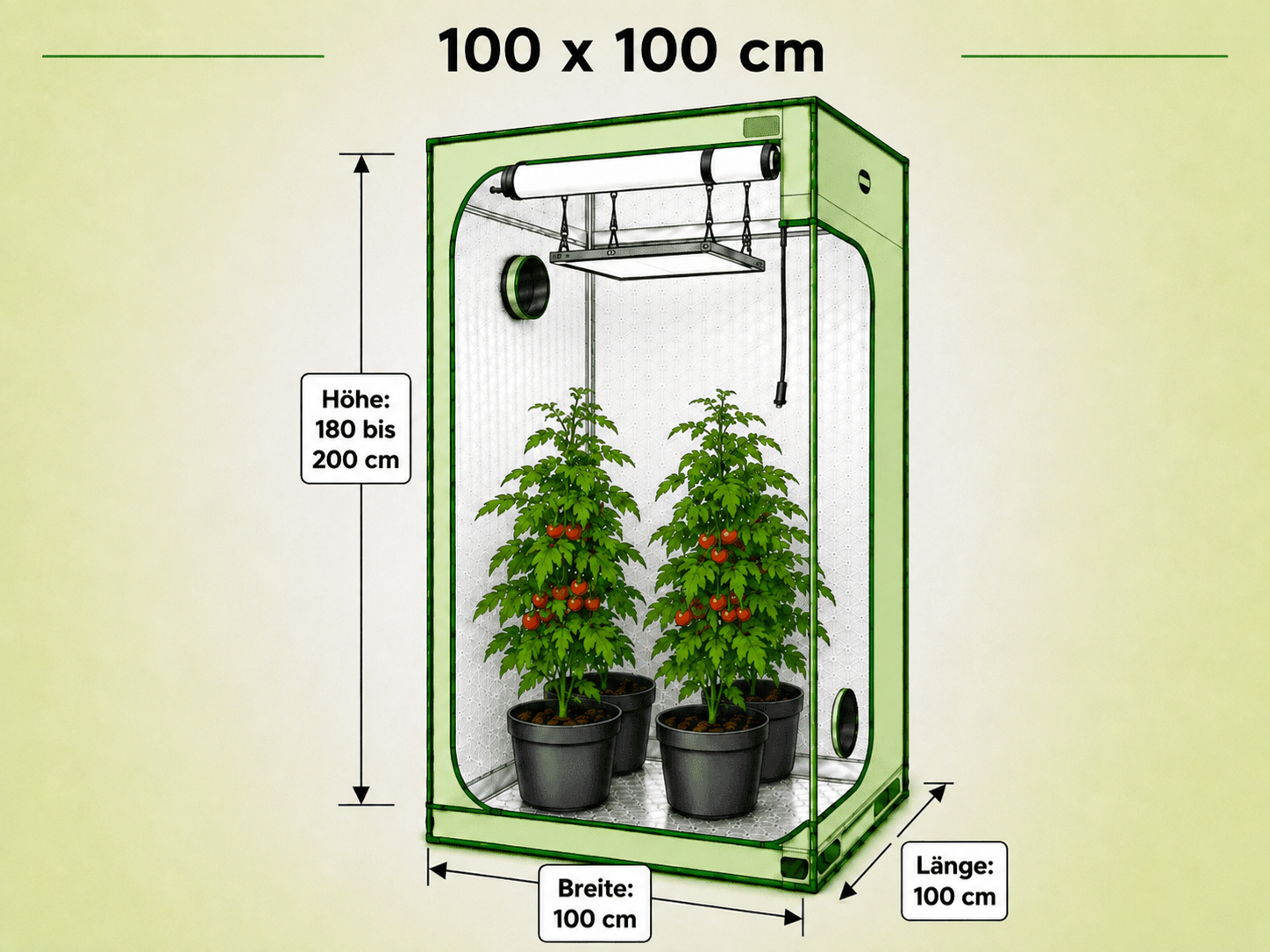 Growbox Komplettsets 100x100 cm